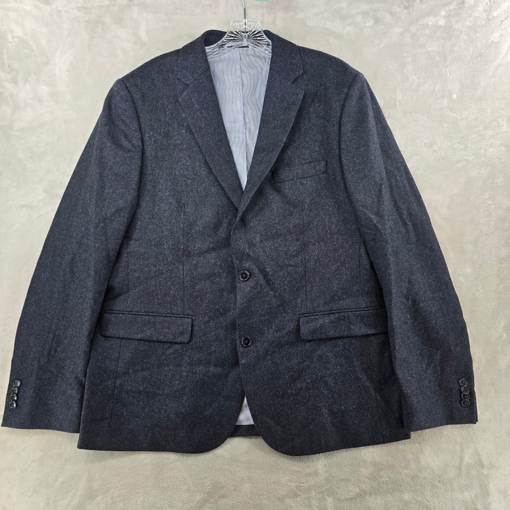HUCKBERRY Wills Blazer Jacket Mens 42 Dark Gray Wool Blend Two Button NEW